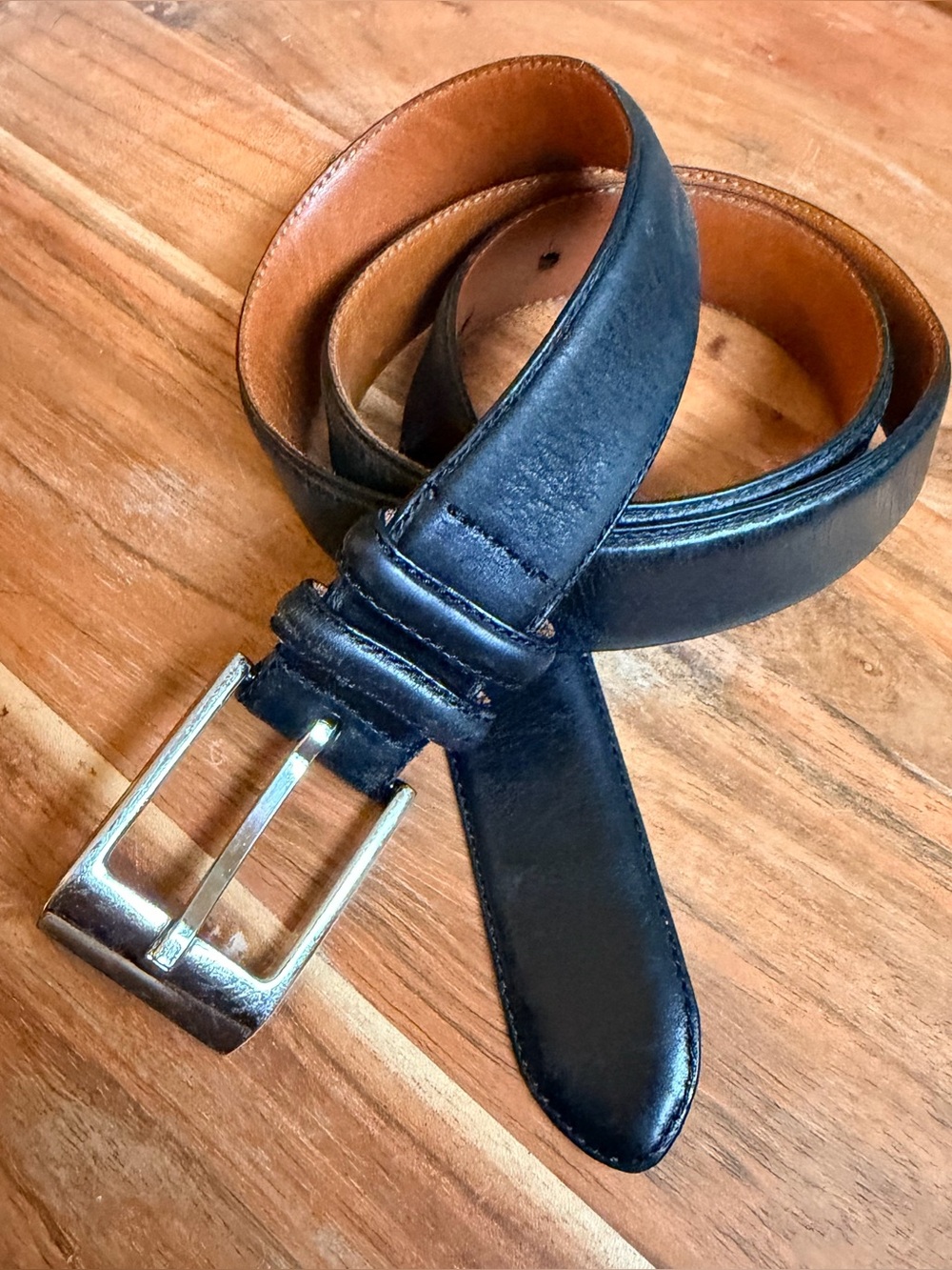Vintage 1998 Ralph Lauren black leather belt size 32”